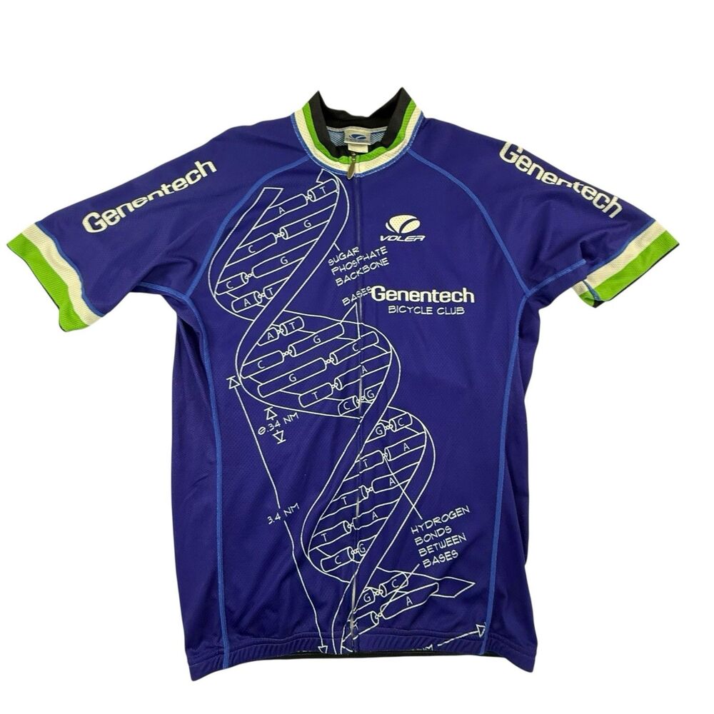 Voler Race Raglan Genesis Micro Mesh Cycling Jersey Men XL Genentech Full Zip